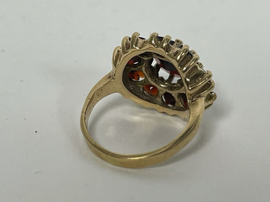 9K Gold Garnet Ring Size 4 4.5g Retails $200-$300 [Photo 7]