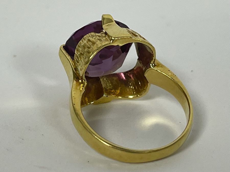 14K Gold Synthetic Color Change Sapphire Ring Size 6 6.8g Retails $300-$450 [Photo 12]