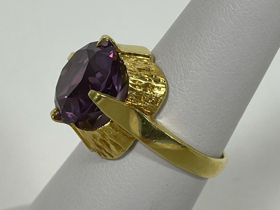 14K Gold Synthetic Color Change Sapphire Ring Size 6 6.8g Retails $300-$450 [Photo 7]