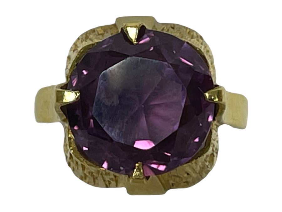 14K Gold Synthetic Color Change Sapphire Ring Size 6 6.8g Retails $300-$450 [Photo 2]