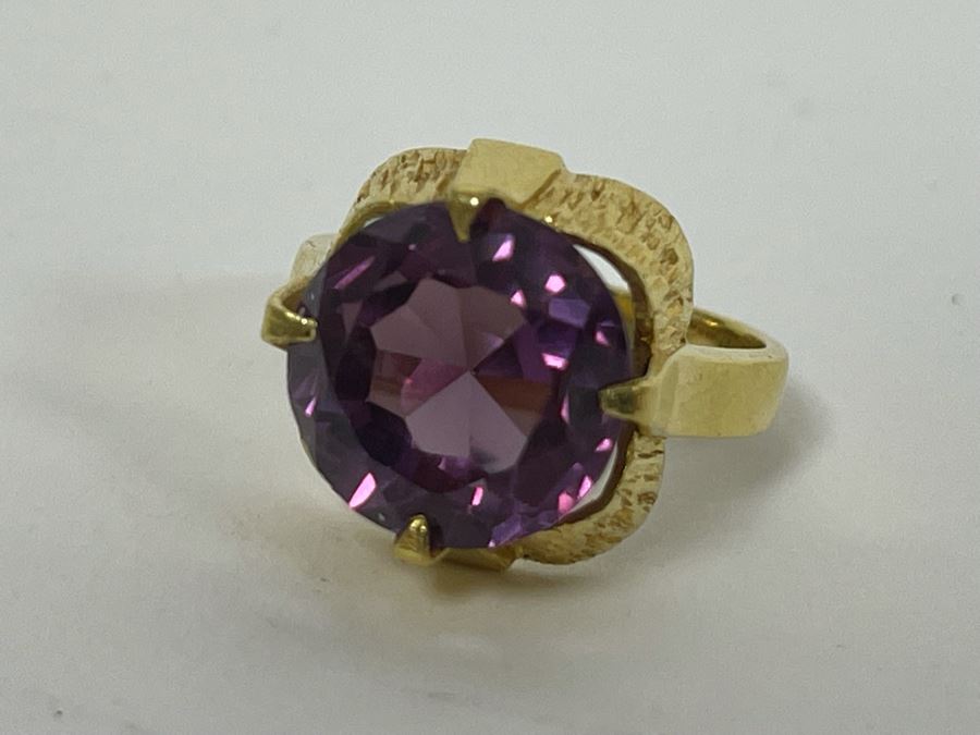 14K Gold Synthetic Color Change Sapphire Ring Size 6 6.8g Retails $300-$450 [Photo 9]