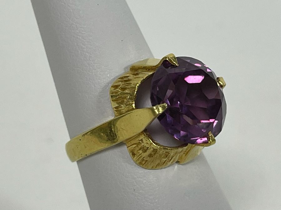 14K Gold Synthetic Color Change Sapphire Ring Size 6 6.8g Retails $300-$450 [Photo 5]