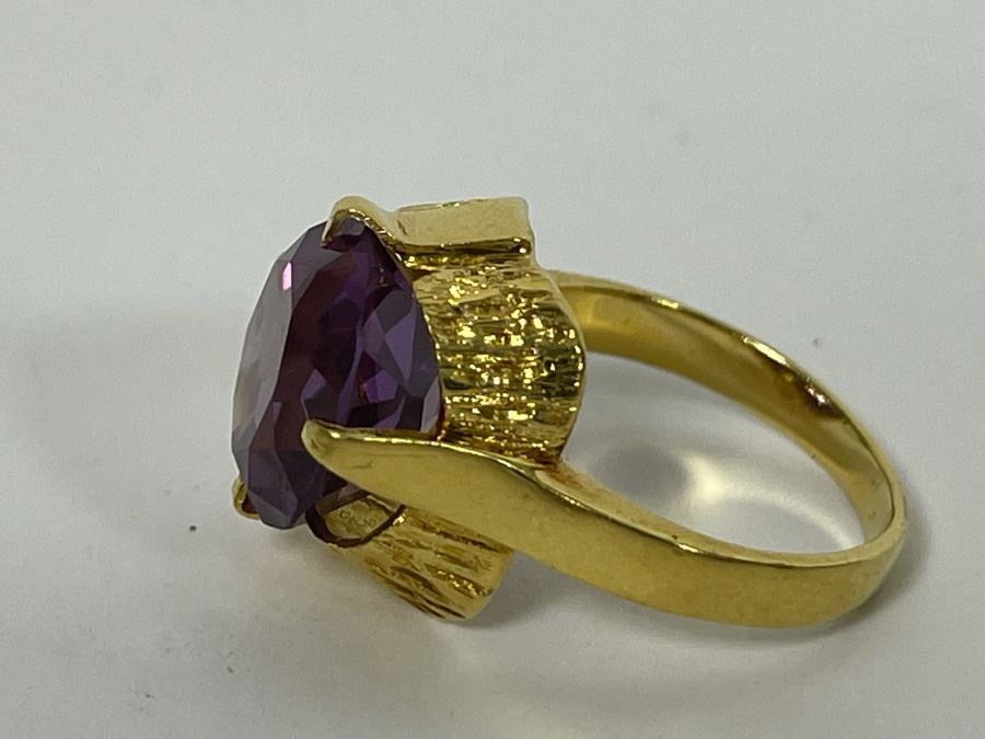 14K Gold Synthetic Color Change Sapphire Ring Size 6 6.8g Retails $300-$450 [Photo 10]
