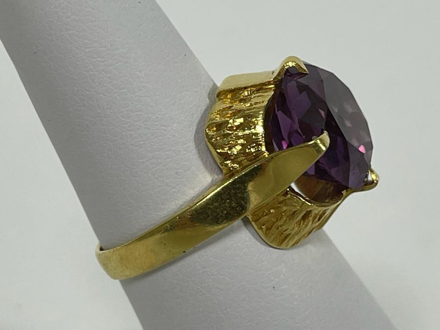 14K Gold Synthetic Color Change Sapphire Ring Size 6 6.8g Retails $300-$450 [Photo 6]