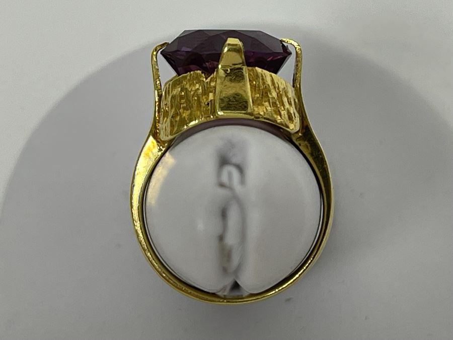 14K Gold Synthetic Color Change Sapphire Ring Size 6 6.8g Retails $300-$450 [Photo 8]