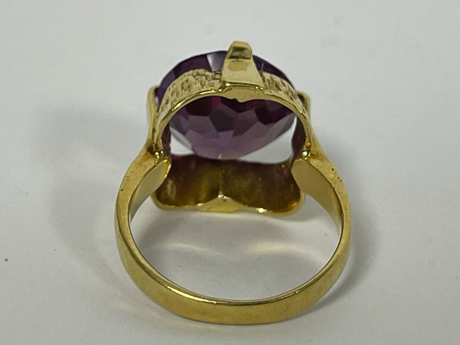 14K Gold Synthetic Color Change Sapphire Ring Size 6 6.8g Retails $300-$450 [Photo 11]