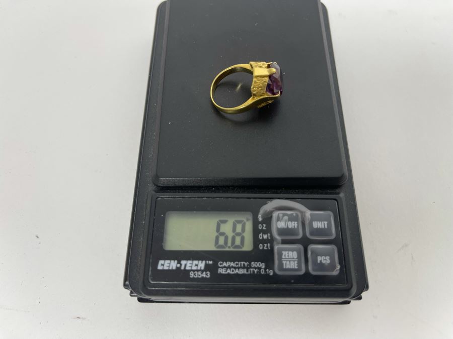 14K Gold Synthetic Color Change Sapphire Ring Size 6 6.8g Retails $300-$450 [Photo 14]