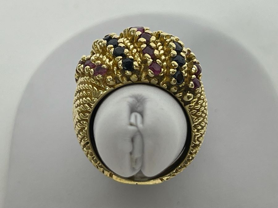 14K Gold Ruby Sapphire Ring Size 5.5 11.8g Retails $1,100-$1,650 [Photo 10]