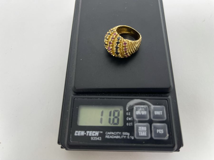 14K Gold Ruby Sapphire Ring Size 5.5 11.8g Retails $1,100-$1,650 [Photo 15]