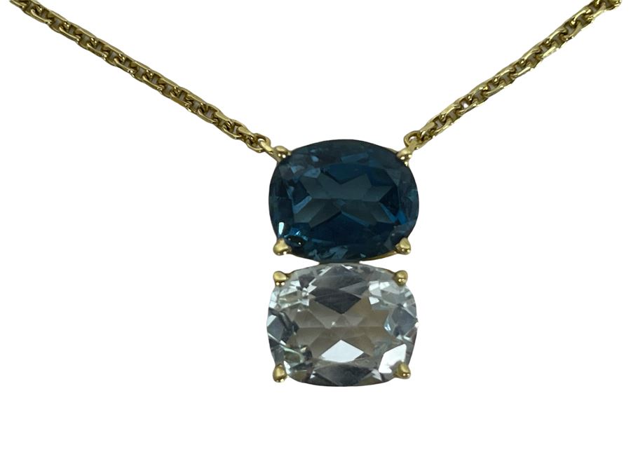 14K Gold Topaz Pendant 18' Necklace $600-$900 [Photo 3]
