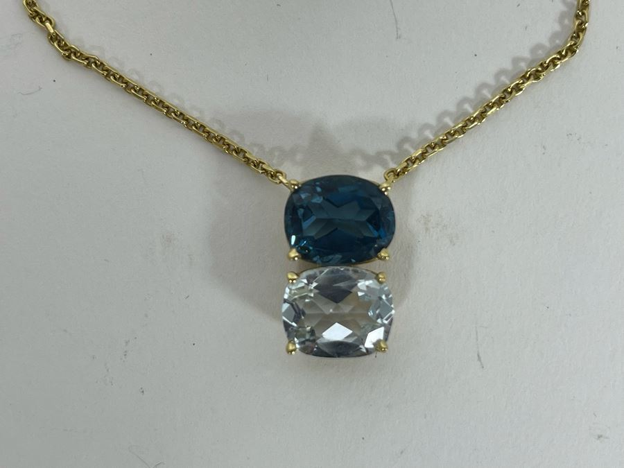 14K Gold Topaz Pendant 18' Necklace $600-$900 [Photo 8]