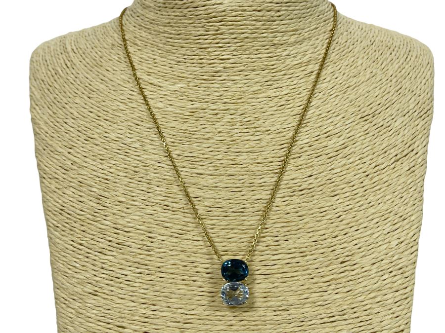 14K Gold Topaz Pendant 18' Necklace $600-$900 [Photo 2]