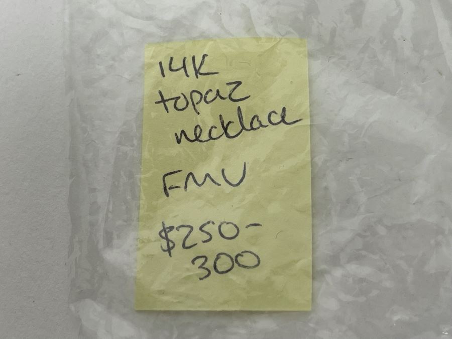 14K Gold Topaz Pendant 18' Necklace $600-$900 [Photo 10]