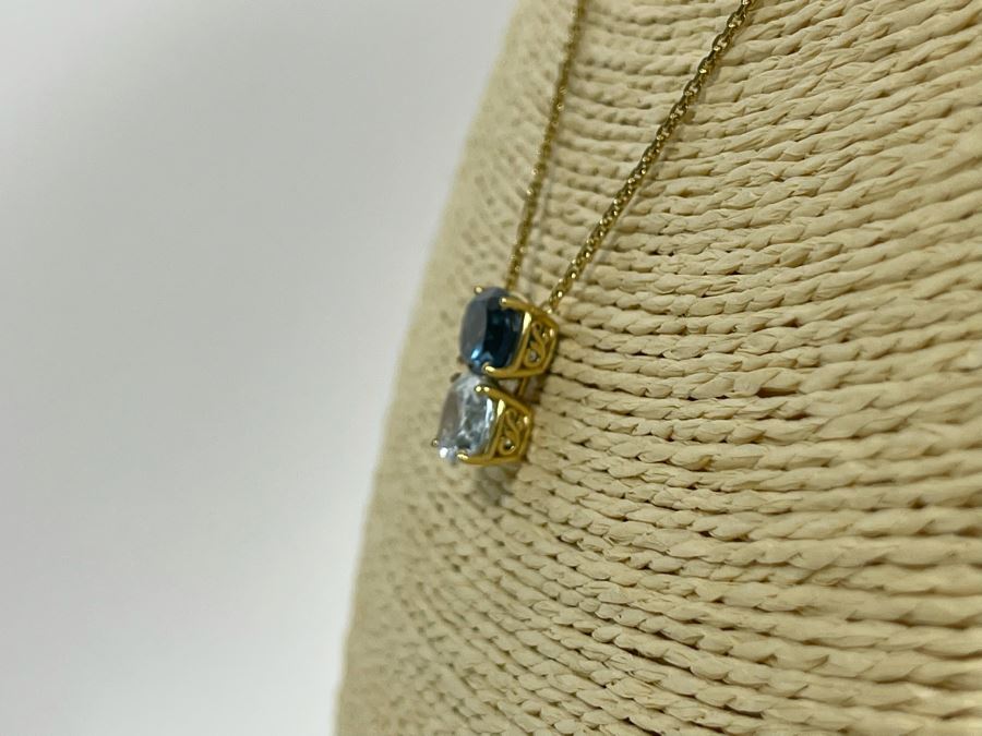 14K Gold Topaz Pendant 18' Necklace $600-$900 [Photo 6]