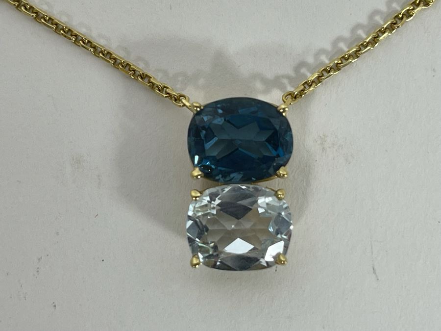 14K Gold Topaz Pendant 18' Necklace $600-$900 [Photo 9]