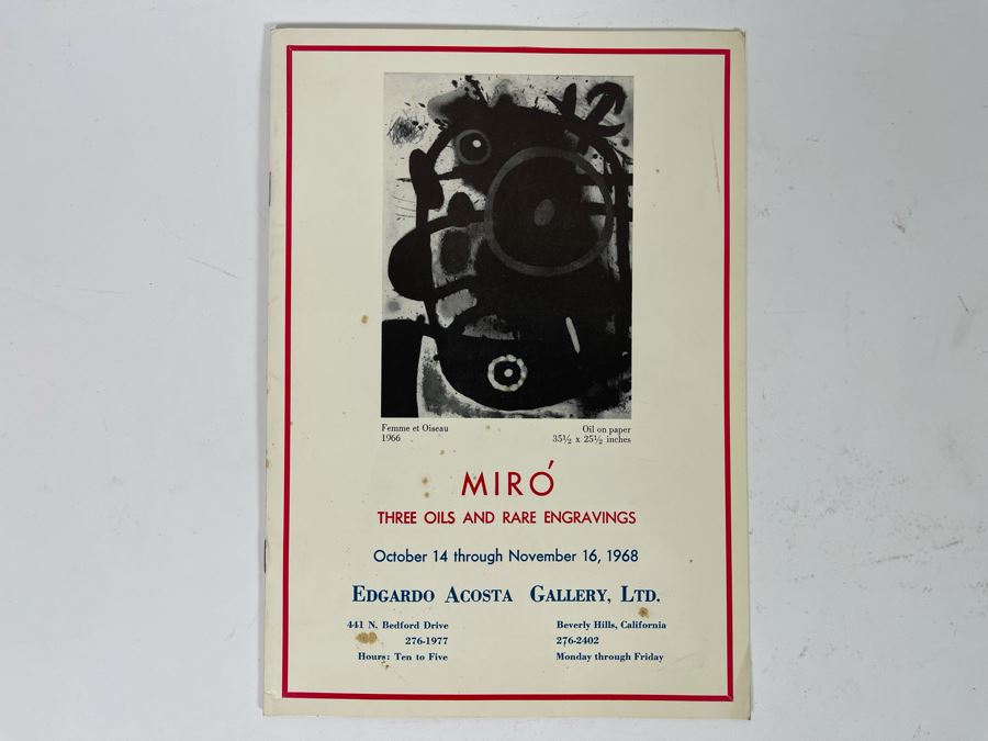 Vintage 1968 Joan Miro Edgardo Acosta Gallery Beverly Hills CA Gallery Catalog Brochure [Photo 3]