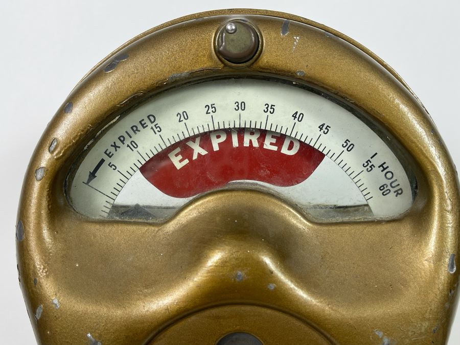 Vintage Working Coin-Operated Park-O-Meter - The Original Carl Magee Parking Meter On Wooden Base  [Photo 7]