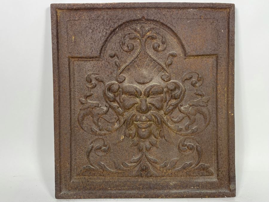 Heavy Cast Iron Architectural Relief Plate Fireback 18W X 19H X 1.25D [Photo 9]