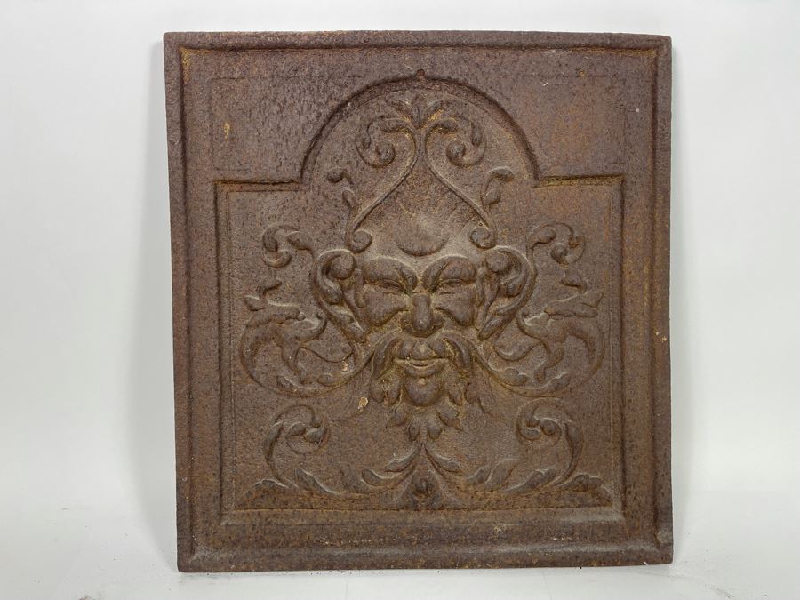 Heavy Cast Iron Architectural Relief Plate Fireback 18W X 19H X 1.25D [Photo 8]