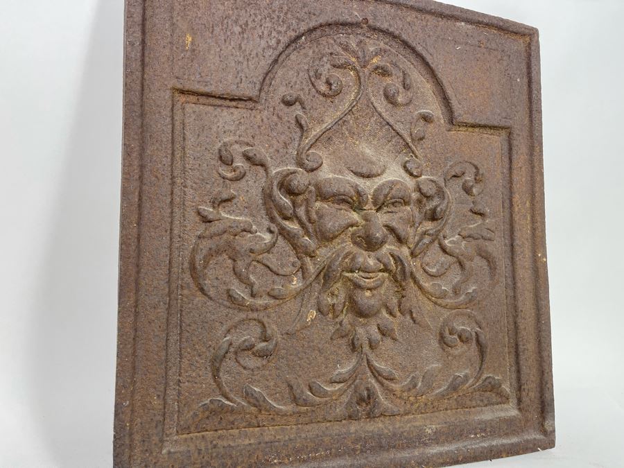 Heavy Cast Iron Architectural Relief Plate Fireback 18W X 19H X 1.25D [Photo 5]