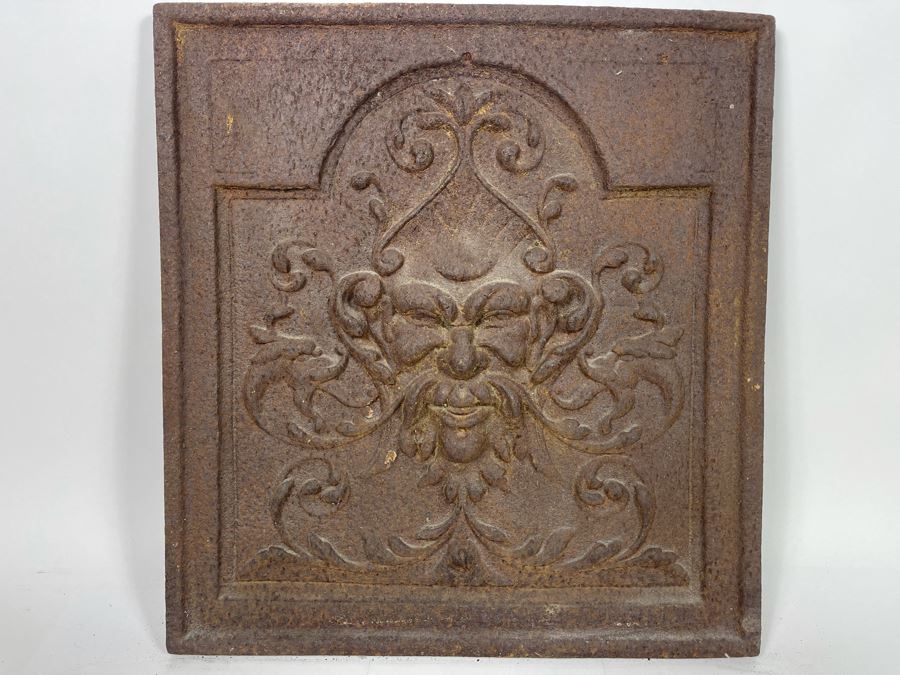 Heavy Cast Iron Architectural Relief Plate Fireback 18W X 19H X 1.25D [Photo 4]