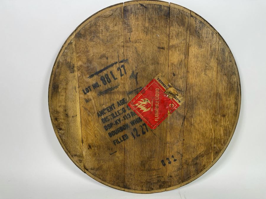 Vintage Bourbon Whiskey Barrel Lid Wall Decor 20.5R [Photo 3]