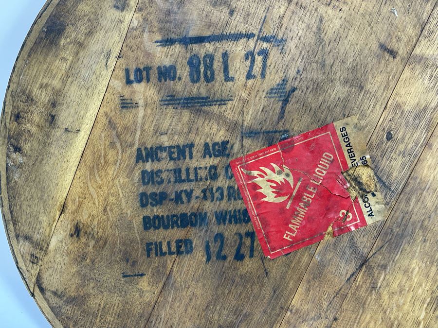 Vintage Bourbon Whiskey Barrel Lid Wall Decor 20.5R [Photo 5]