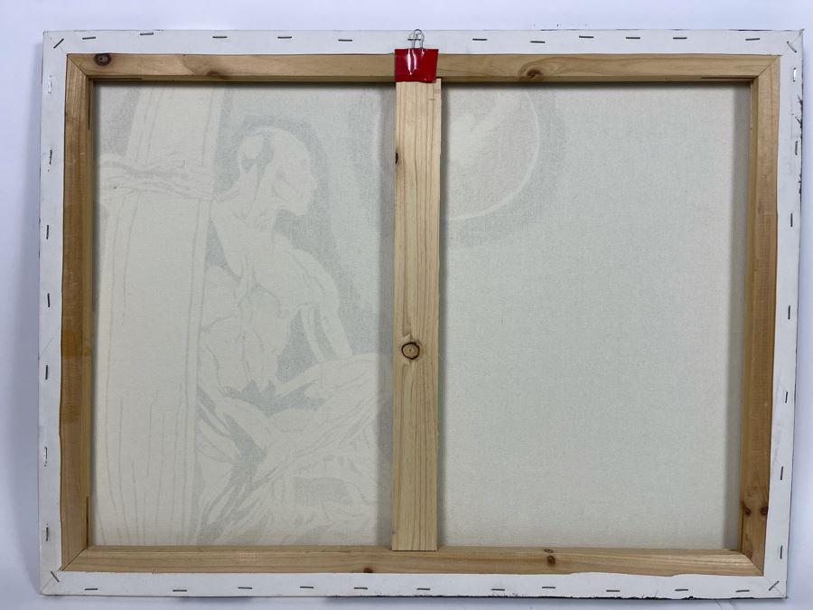 Original Philip Pane B&W Silver Surfer Painting On Canvas 24 X 18 [Photo 6]