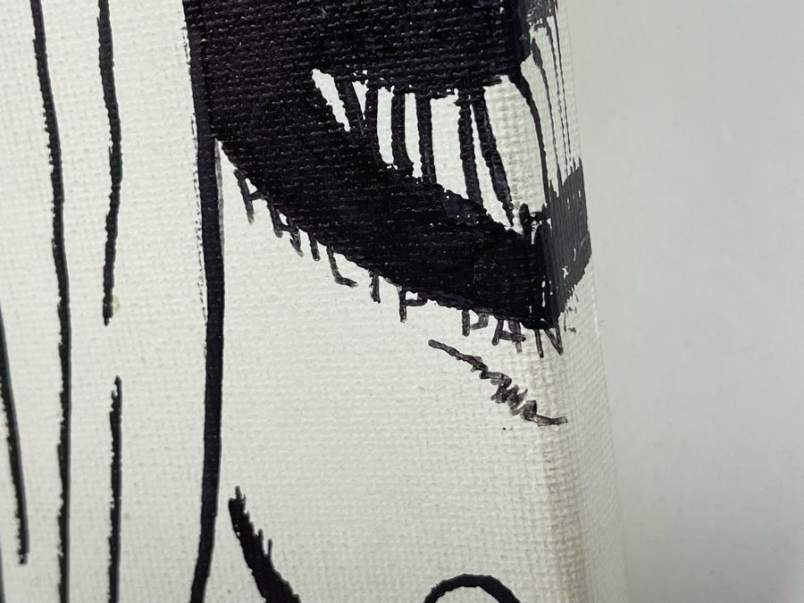 Original Philip Pane B&W Silver Surfer Painting On Canvas 24 X 18 [Photo 5]