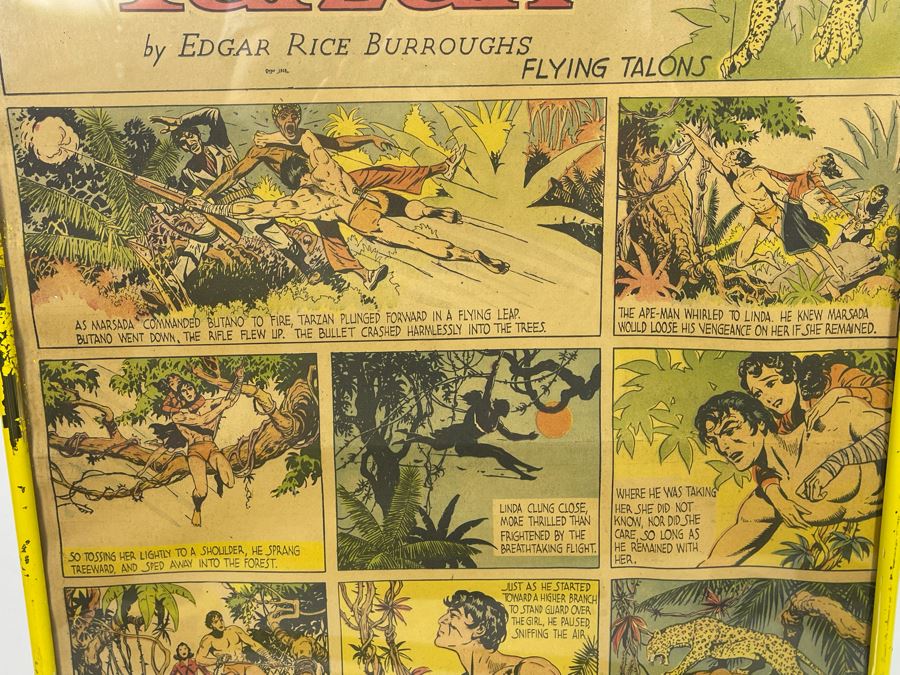 Framed 1939 Tarzan By Edgar Rice Burroughs Comic Strip 14 X 22 [Photo 7]