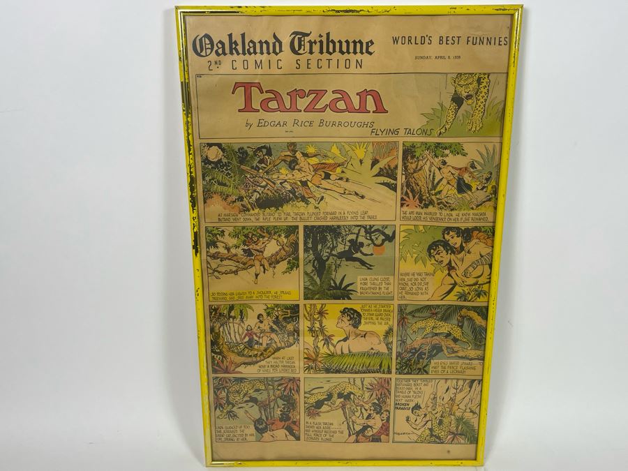 Framed 1939 Tarzan By Edgar Rice Burroughs Comic Strip 14 X 22 [Photo 3]