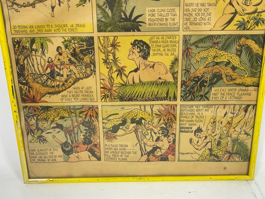 Framed 1939 Tarzan By Edgar Rice Burroughs Comic Strip 14 X 22 [Photo 8]