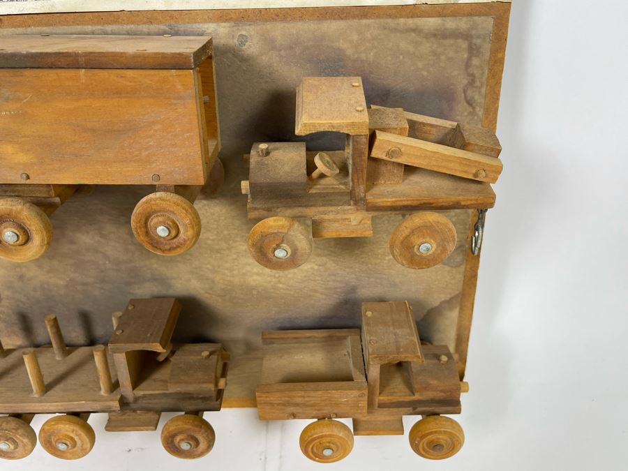 Vintage Store Display Of The Little Trucks That Roll Hopkins Shop Wooden Trucks 20 X 16 [Photo 6]