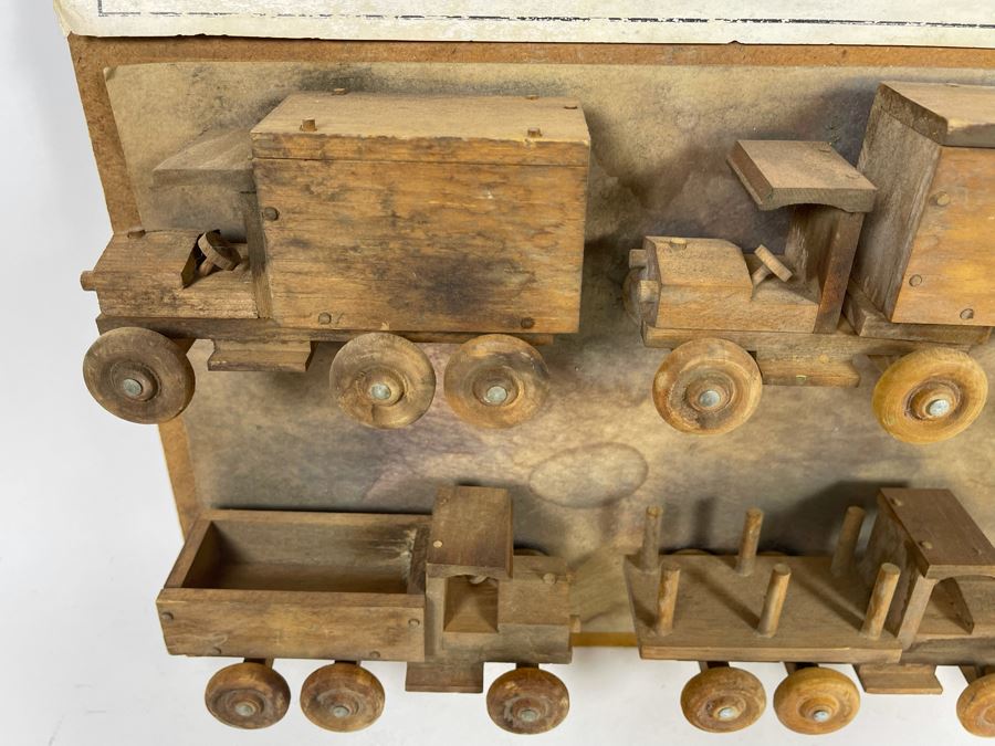 Vintage Store Display Of The Little Trucks That Roll Hopkins Shop Wooden Trucks 20 X 16 [Photo 4]