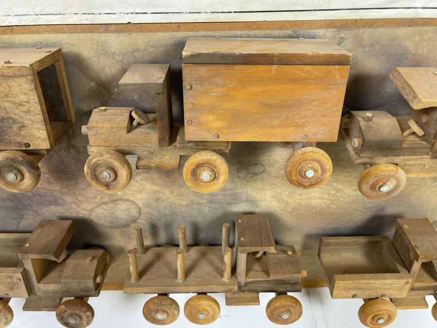 Vintage Store Display Of The Little Trucks That Roll Hopkins Shop Wooden Trucks 20 X 16 [Photo 5]