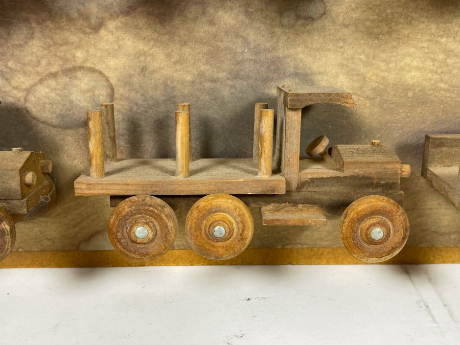 Vintage Store Display Of The Little Trucks That Roll Hopkins Shop Wooden Trucks 20 X 16 [Photo 10]