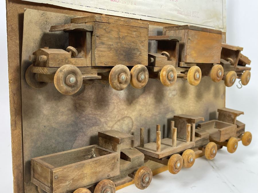 Vintage Store Display Of The Little Trucks That Roll Hopkins Shop Wooden Trucks 20 X 16 [Photo 11]