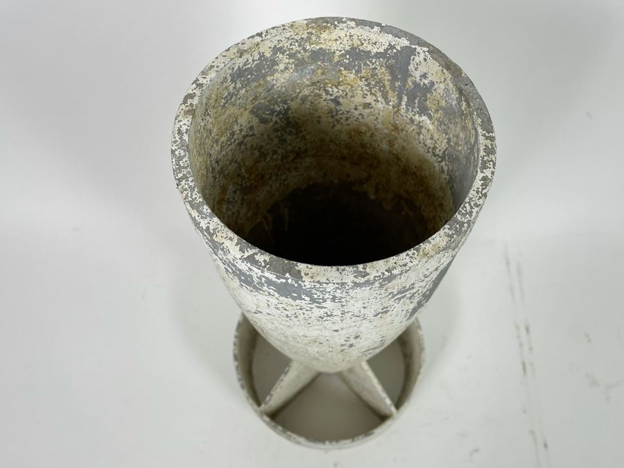 Old Metal Bomb Casing Cold War Era Artifact Sculpture 17L [Photo 6]