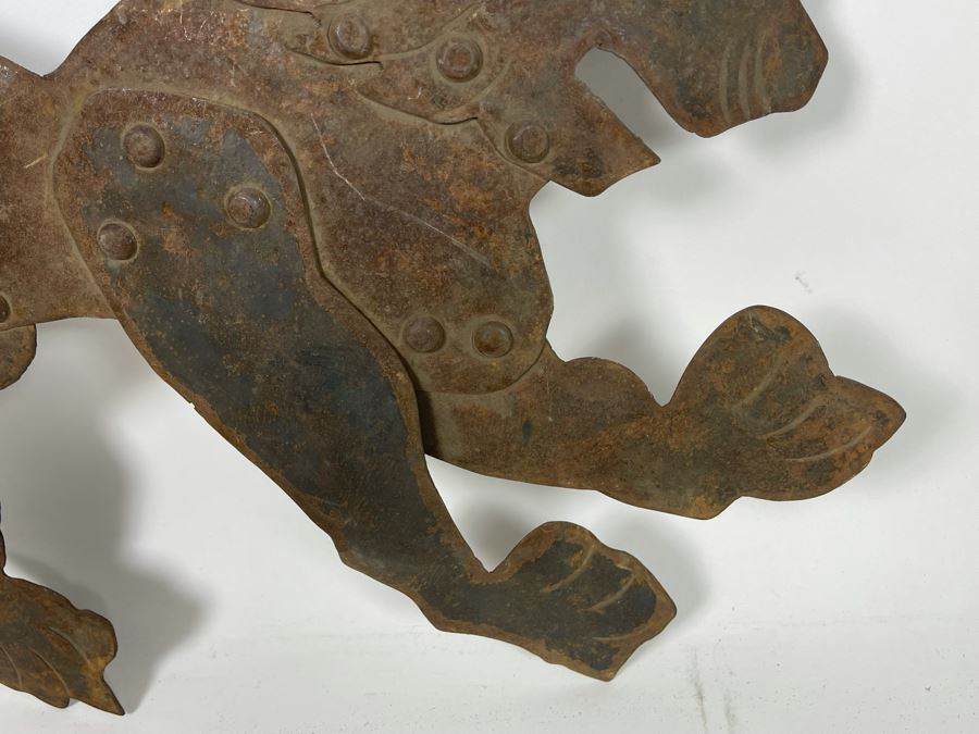 Handmade Metal Lion Wall Sculpture 22.5W X 20H [Photo 5]