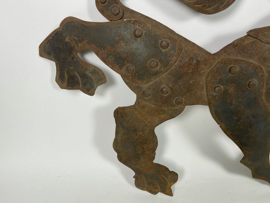 Handmade Metal Lion Wall Sculpture 22.5W X 20H [Photo 7]