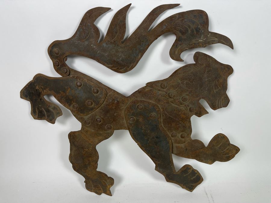 Handmade Metal Lion Wall Sculpture 22.5W X 20H [Photo 3]