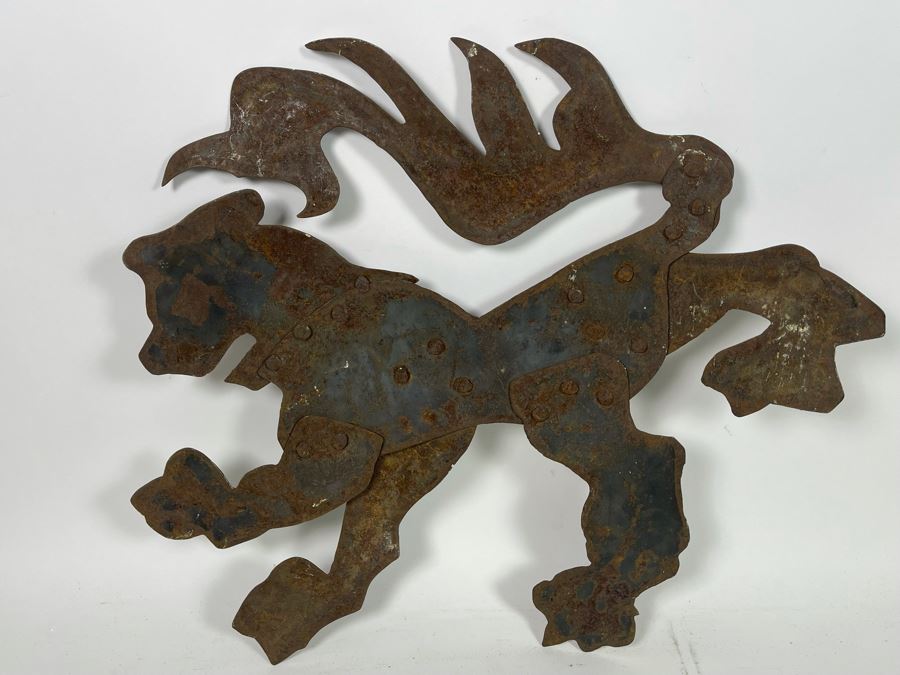 Handmade Metal Lion Wall Sculpture 22.5W X 20H [Photo 9]