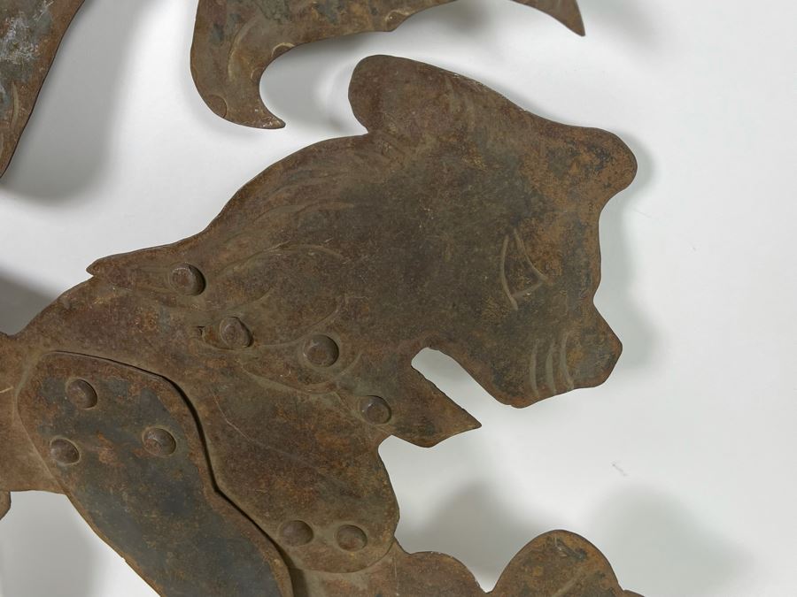 Handmade Metal Lion Wall Sculpture 22.5W X 20H [Photo 4]