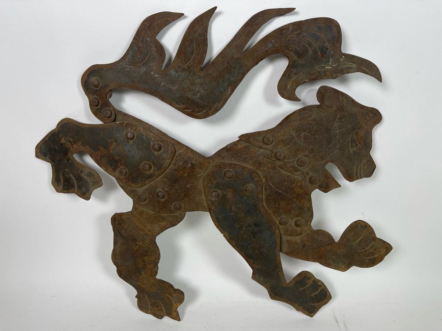 Handmade Metal Lion Wall Sculpture 22.5W X 20H [Photo 2]