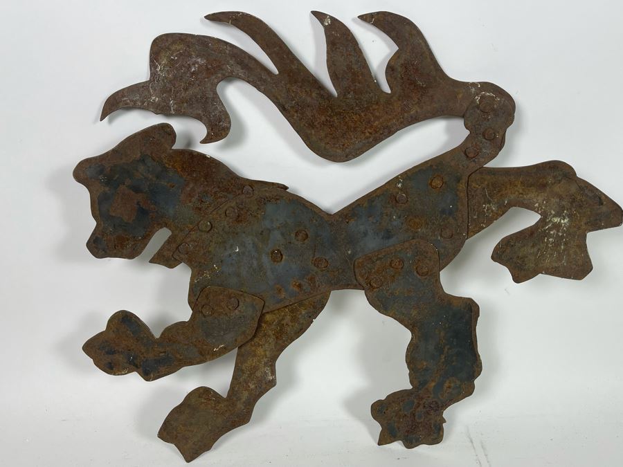 Handmade Metal Lion Wall Sculpture 22.5W X 20H [Photo 8]