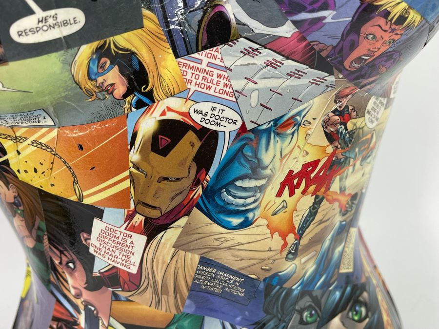 Pair Of Original 3-D Mannequin Comic Book Collages By Philip Pane One Signed On Back 16W X 22.5H [Photo 17]