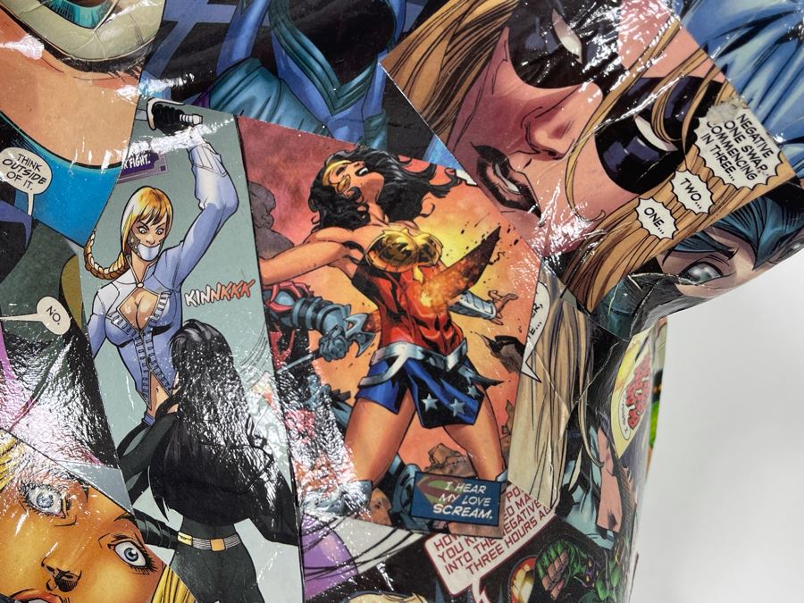 Pair Of Original 3-D Mannequin Comic Book Collages By Philip Pane One Signed On Back 16W X 22.5H [Photo 6]