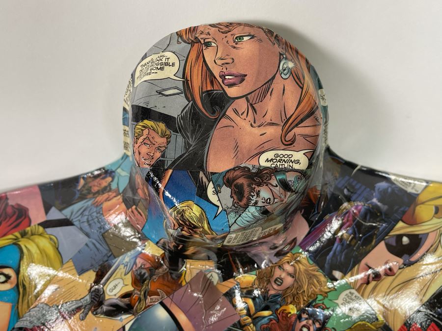 Pair Of Original 3-D Mannequin Comic Book Collages By Philip Pane One Signed On Back 16W X 22.5H [Photo 11]