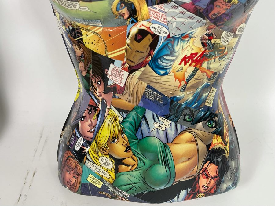 Pair Of Original 3-D Mannequin Comic Book Collages By Philip Pane One Signed On Back 16W X 22.5H [Photo 16]