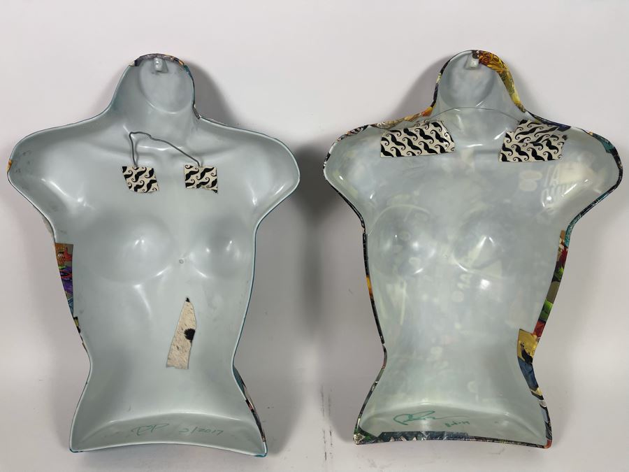 Pair Of Original 3-D Mannequin Comic Book Collages By Philip Pane Both Signed On Back 16W X 22.5H [Photo 17]